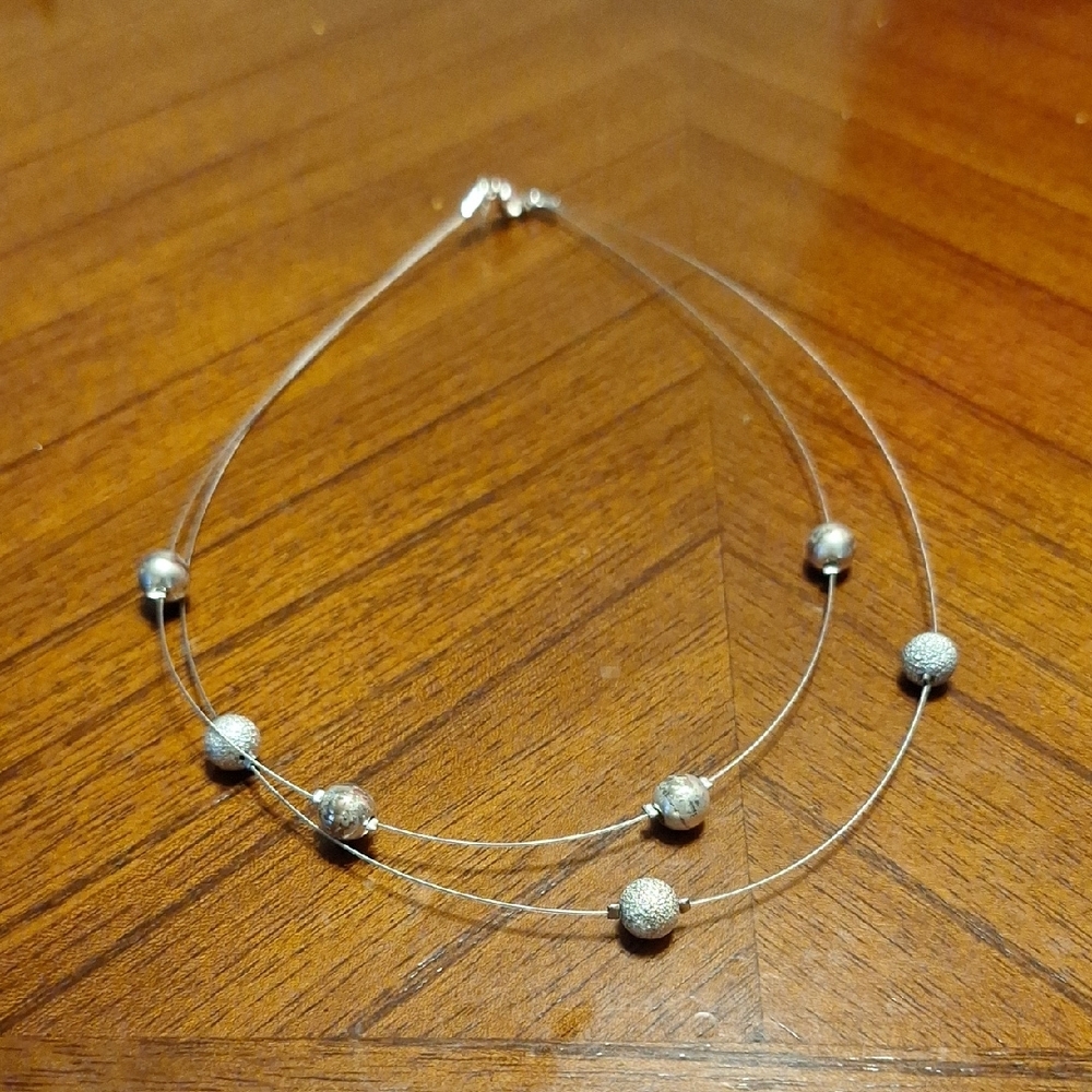 Elegant Silver Beaded Necklace